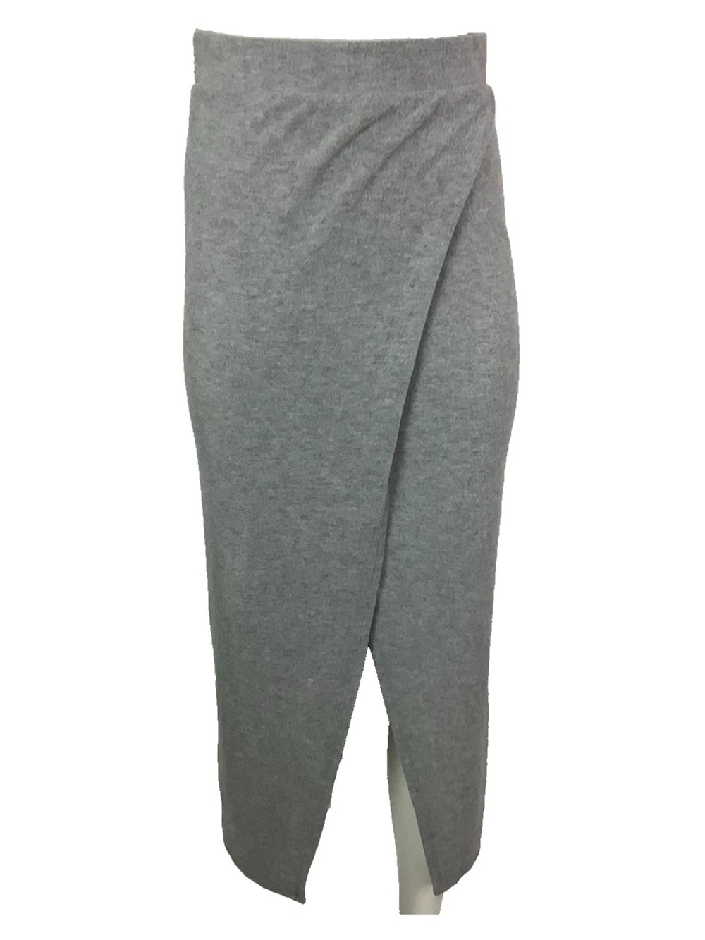 NWT Anthropologie Sz S Jersey Slit Front Pull On Casual Maxi Skirt Gray